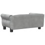 Cama para perros de terciopelo gris claro 70x45x30 cm