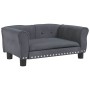 Cama para perros de terciopelo gris oscuro 70x45x30 cm