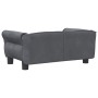Cama para perros de terciopelo gris oscuro 70x45x30 cm