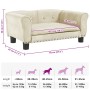 Cama para perros de terciopelo crema 70x45x30 cm