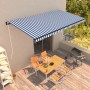 Toldo automático retráctil azul y blanco 600x300 cm