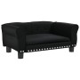 Cama para perros de cuero sintético negra 70x45x30 cm