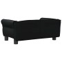 Cama para perros de cuero sintético negra 70x45x30 cm