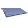 Toldo automático retráctil azul y blanco 600x300 cm