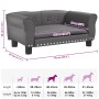 Cama para perros de cuero sintético gris 70x45x30 cm