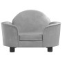Cama para perros de terciopelo gris claro 66x40x45 cm