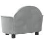 Cama para perros de terciopelo gris claro 66x40x45 cm