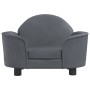 Cama para perros de terciopelo gris oscuro 66x40x45 cm