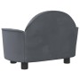 Cama para perros de terciopelo gris oscuro 66x40x45 cm
