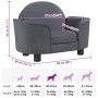 Cama para perros de terciopelo gris oscuro 66x40x45 cm