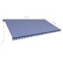 Toldo automático retráctil azul y blanco 600x300 cm