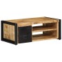 Mesa de centro de madera maciza de mango rugosa 90x50x36 cm