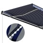 Toldo con LED y sensor de viento azul y blanco 600x300 cm