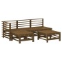 Garden furniture set 5 pieces and honey brown solid wood cushions by vidaXL, Garden sets - Ref: Foro24-3186070, Price: 498,77...