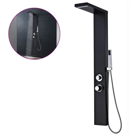 Sistema de panel de ducha aluminio negro mate