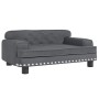Cama para perros de terciopelo gris oscuro 70x45x30 cm
