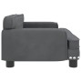Cama para perros de terciopelo gris oscuro 70x45x30 cm