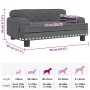 Cama para perros de terciopelo gris oscuro 70x45x30 cm