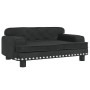 Cama para perros de terciopelo negra 70x45x30 cm