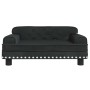 Cama para perros de terciopelo negra 70x45x30 cm