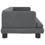 Cama para perros de terciopelo gris oscuro 80x45x30 cm