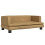 Cama para perros de terciopelo marrón 80x45x30 cm
