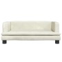 Cama para perros de terciopelo crema 80x45x30 cm