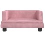 Cama para perros de terciopelo rosa 60x40x30 cm