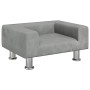 Cama para perros de terciopelo gris claro 50x40x26,5 cm