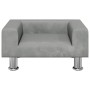 Cama para perros de terciopelo gris claro 50x40x26,5 cm