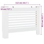 Cubiertas para radiador 2 unidades MDF blanco 112x19x81,5 cm