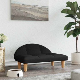 Cama para perros de tela negra 70x52x30 cm