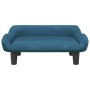 Cama para perros de terciopelo azul 70x40x24 cm