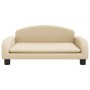 Cama para perros de tela crema 70x45x30 cm