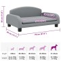 Cama para perros de tela gris claro 70x45x30 cm