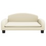 Cama para perros de cuero sintético crema 70x45x30 cm