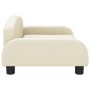 Cama para perros de cuero sintético crema 70x45x30 cm