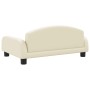 Cama para perros de cuero sintético crema 70x45x30 cm