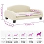 Cama para perros de cuero sintético crema 70x45x30 cm