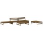 Gartenmöbel-Set 5-teilig und honigbraune Massivholzkissen von vidaXL, Gartensets - Ref: Foro24-3186119, Preis: 970,76 €, Raba...