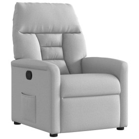 Sillón reclinable de tela gris nube