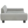 Cama para perros de terciopelo gris claro 100x54x33 cm