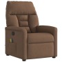 Sillón reclinable con masaje de tela marrón