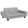 Cama para perros de terciopelo gris claro 70x45x33 cm
