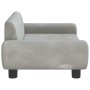 Cama para perros de terciopelo gris claro 70x45x33 cm