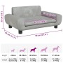 Cama para perros de terciopelo gris claro 70x45x33 cm