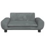 Cama para perros de terciopelo gris oscuro 70x45x33 cm