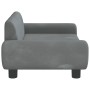 Cama para perros de terciopelo gris oscuro 70x45x33 cm