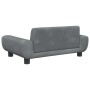 Cama para perros de terciopelo gris oscuro 70x45x33 cm