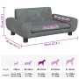 Cama para perros de terciopelo gris oscuro 70x45x33 cm